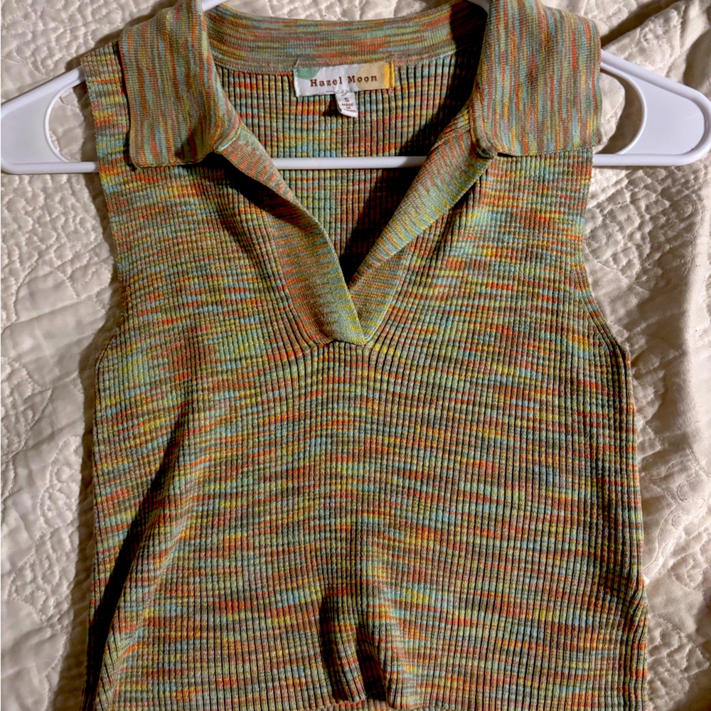 Y2K Hazel Moon earthy hippie style cropped tank top